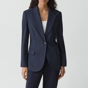 Theory Navy Single-Button Blazer